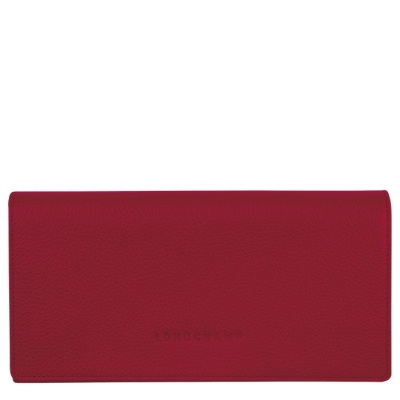 Red Longchamp Le Foulonné Women's Wallets | US-2861DQZ