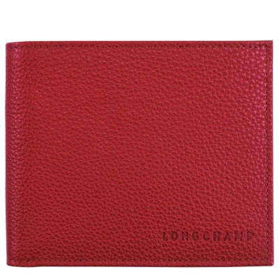 Red Longchamp Le Foulonné Women's Wallets | US-8726RUL