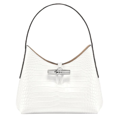 White Longchamp Roseau XS Women's Shoulder Bags | US-2379CNU