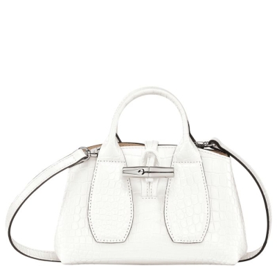 White Longchamp Roseau XS Women's Top-handle Bags | US-7196WLQ