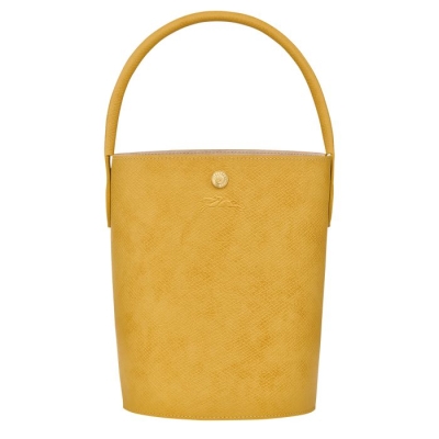 Yellow Longchamp Cuir De Russie Women's Top-handle Bags | US-9275NWK