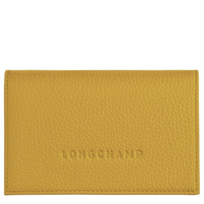 Yellow Longchamp Le Foulonné Men's Cardholders & Coin Purses | US-0215JQN