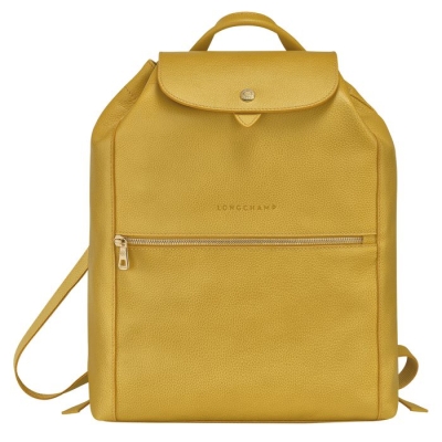 Yellow Longchamp Le Foulonné Women's Backpacks | US-3284GWR