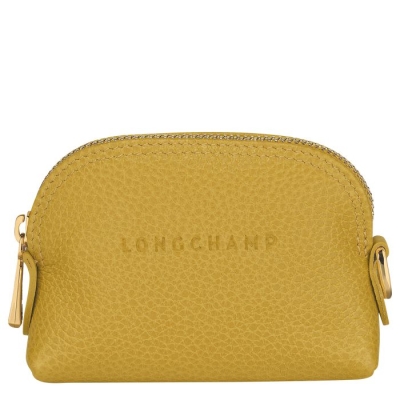 Yellow Longchamp Le Foulonné Women's Cardholders & Coin Purses | US-0594HVJ