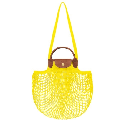 Yellow Longchamp Le Pliage Filet Women's Shoulder Bags | US-1648WRU